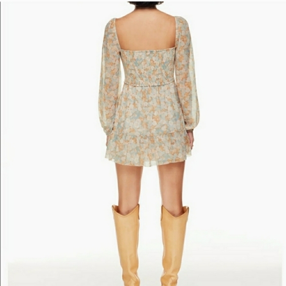 Wilfred Aritzia Mini Tempest Dress Snowmelt Blue & Maplewood - Picture 3 of 6